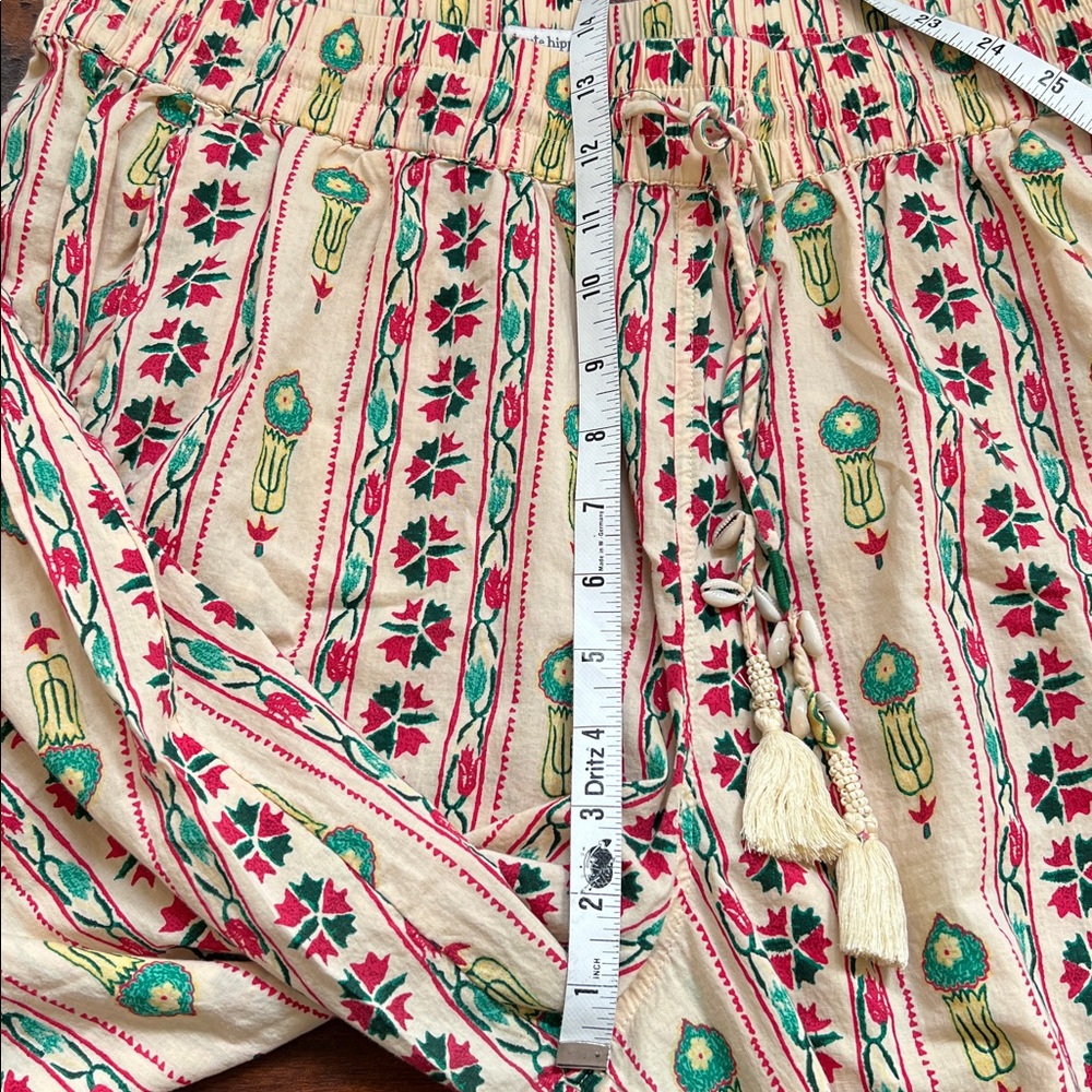 HAUTE HIPPIE India Bohemian Pull-On Straight Leg Cotton Pants Multi Printed L - Picture 13 of 16